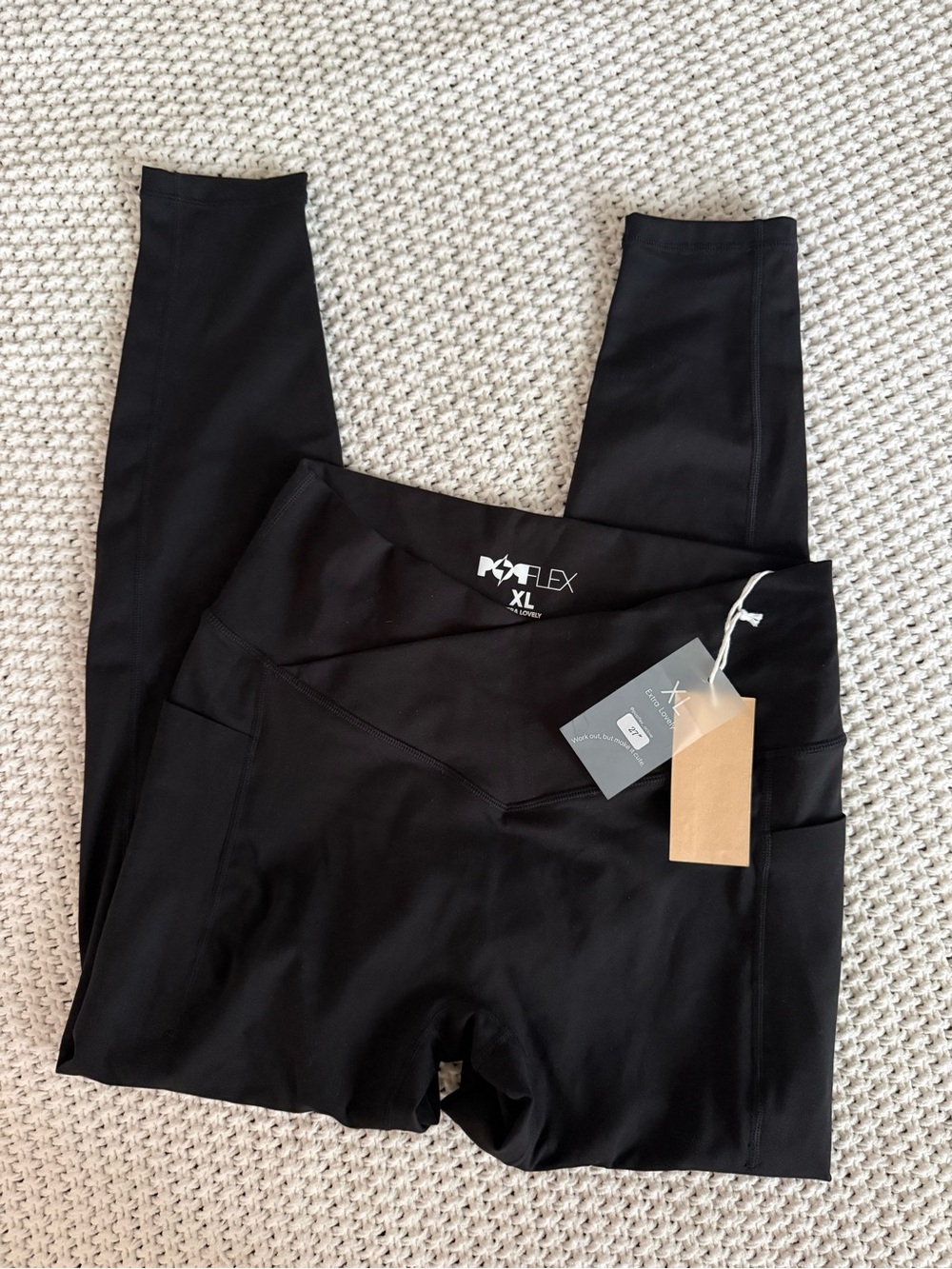 XL POPFLEX Black High-Waist Leggings with Pockets